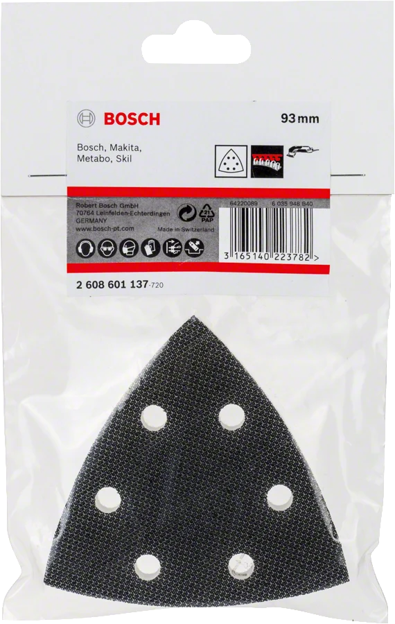 Bosch Dreieckschleifplatte 93x93 mm Klett 8-Loch-Adapter