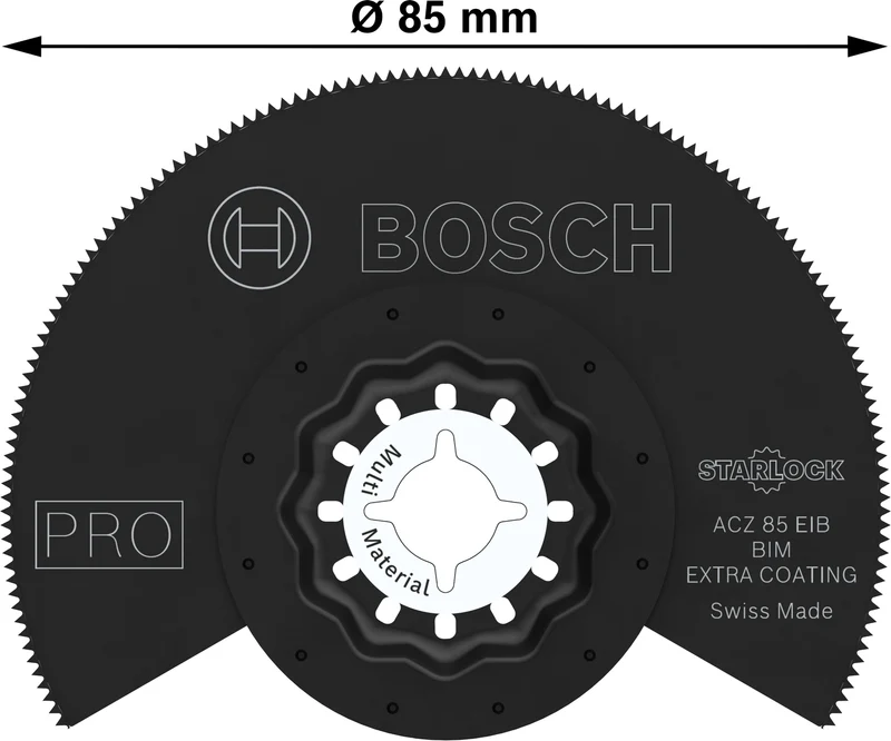 Bosch PRO Segmentsägeblatt ACZ 85 EIB (Starlock, für Nichteisenmetalle, Kompaktlaminat-Vinyl, PVC, 85 mm)