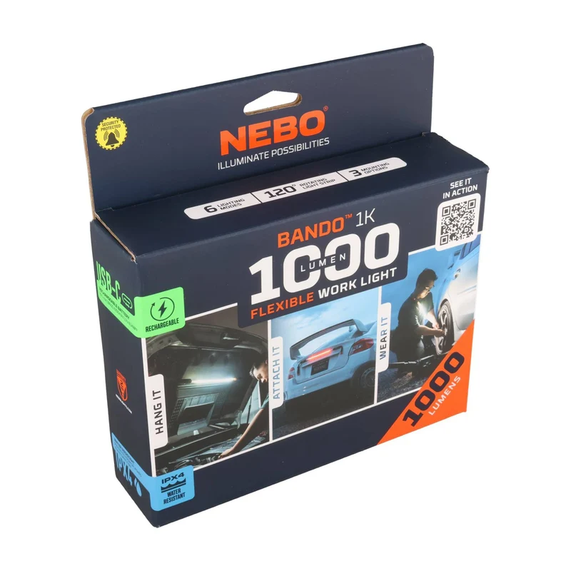 Nebo BANDO 1K STRAP LIGHT, 2x 18650 Lithium-Ionen-Akkus, 7,4 Volt / 4000 mAh / 29,6 Wh