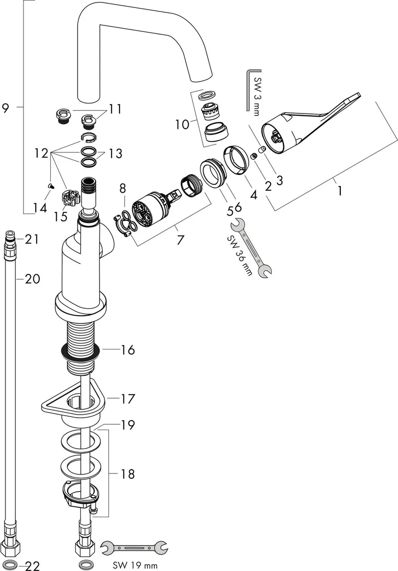 Einhebel-Spültischmischer 260 AXOR CITTE DN