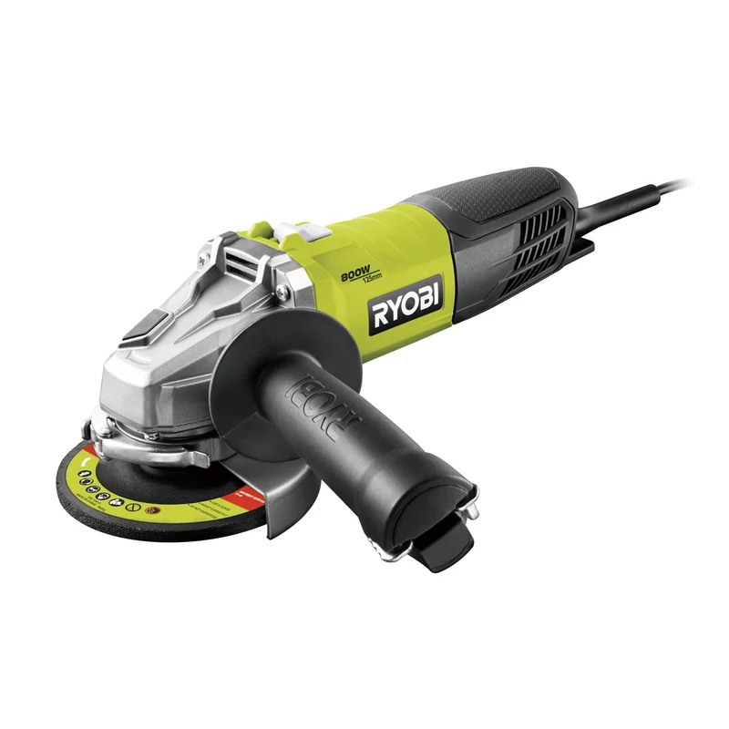 RYOBI Winkelschleifer RAG800-125TA6 (Scheiben-Ø: 125 mm, 800 W, inkl. Schleif- & Trennscheiben in Werkzeugbox)