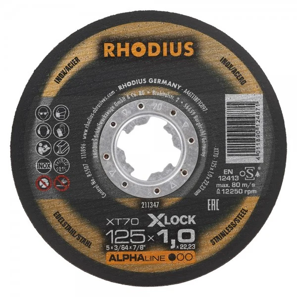 Rhodius X-LOCK Trennscheibe XT70 Ø 125x1.0x22.23 mm (211347)