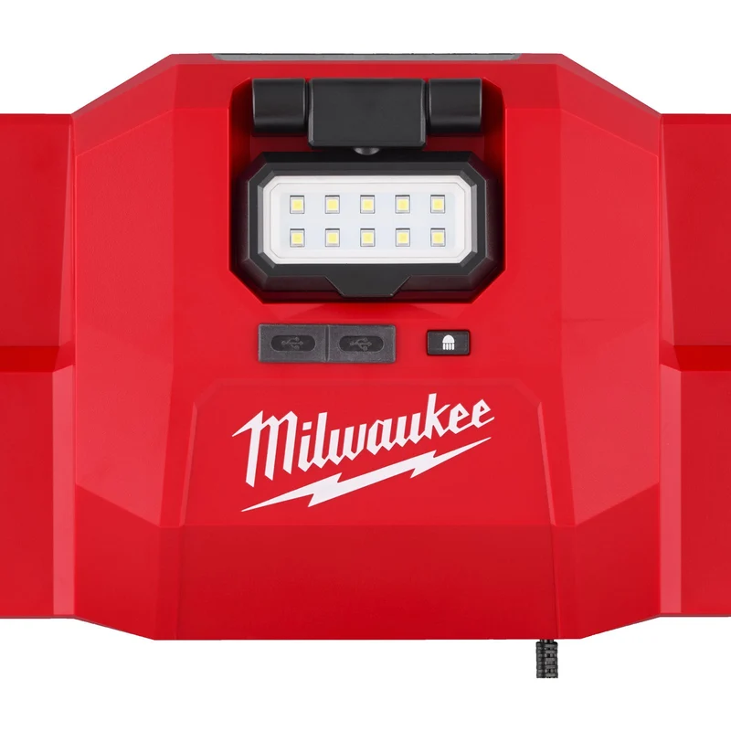 Milwaukee M12-18 GBC4 Mehrfach-Ladegerät (lädt M12 & M18 Akkus, magnetische Aufhängung, 2 x USB-C, 450 lm Leuchte)