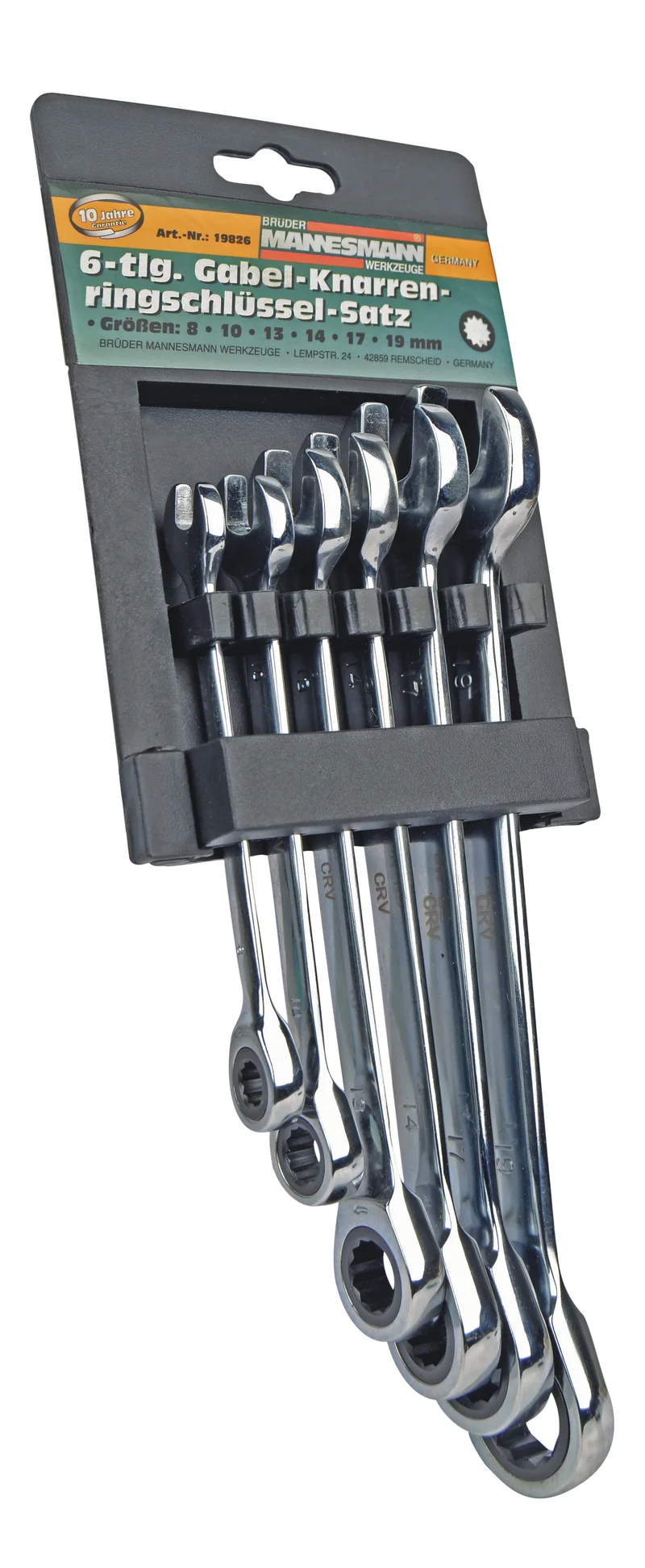 Gabel-Knarren-Ringschlüsselsatz 6-tlg.