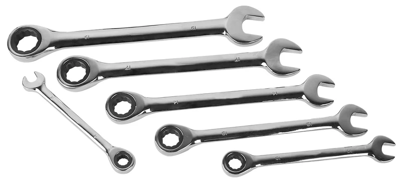 Gabel-Knarren-Ringschlüsselsatz 6-tlg.