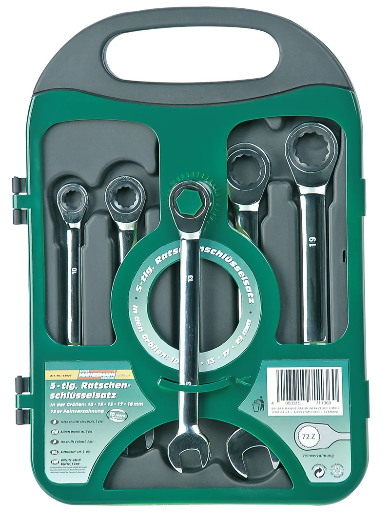 Gabel-Knarren-Ringschlüsselsatz 5-tlg.
