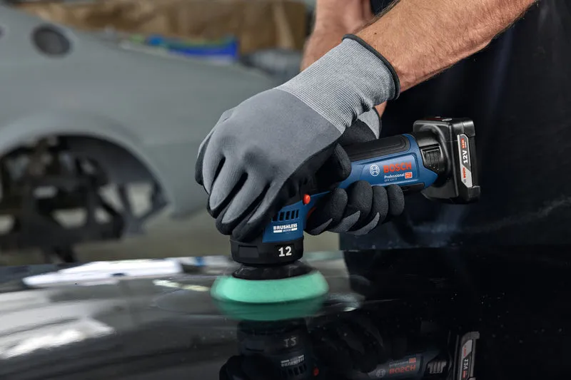 Bosch Akku-Exzenterpolierer GPX 12V-77 (Solo, inkl. 77 mm Klett-Stützteller & 77 mm Polierschwamm)