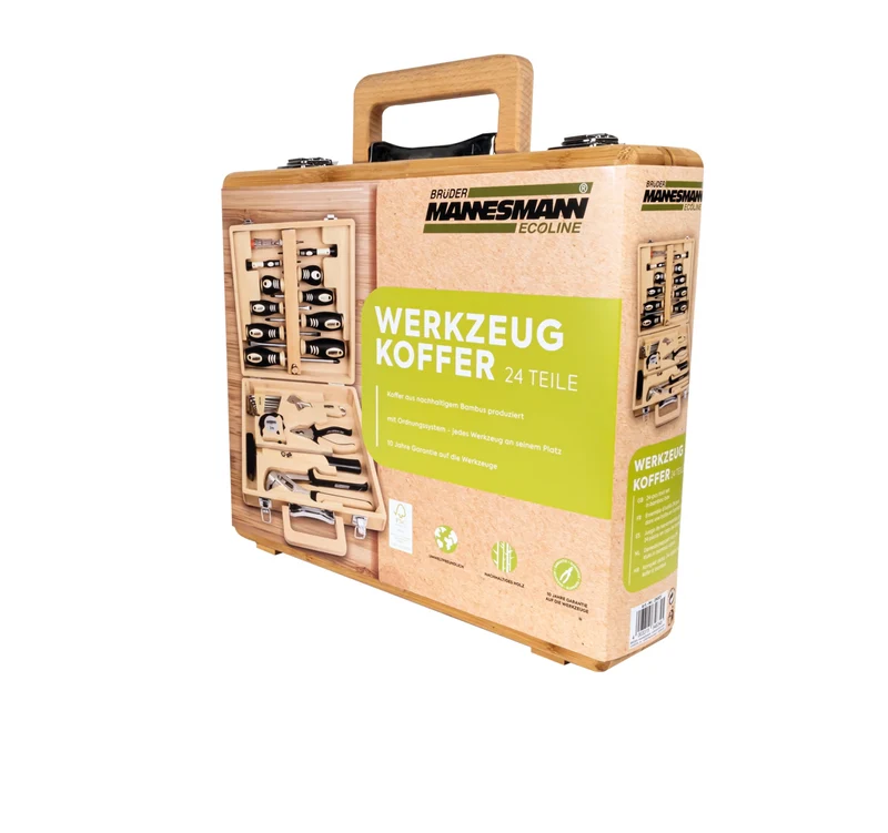 Werkzeugsatz 24-tlg. im Bambuskoffer
