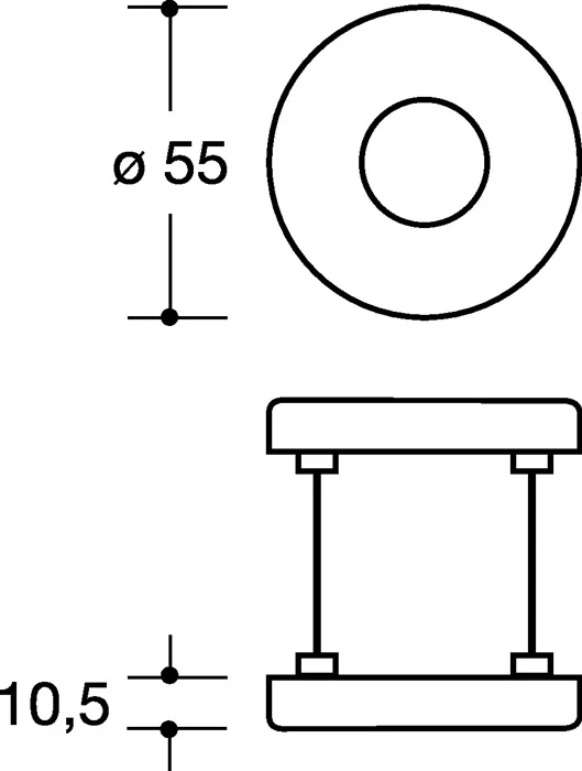 HEWI Drückerrosette 305.21PBR D.21mm,Ed.matt,tiefschwz,KN+LN,TS38,1 ( 8000646476 )