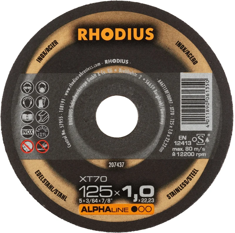 Rhodius Trennscheibe XT70 Ø 125 x 1.0 x 22.23 mm (207437)