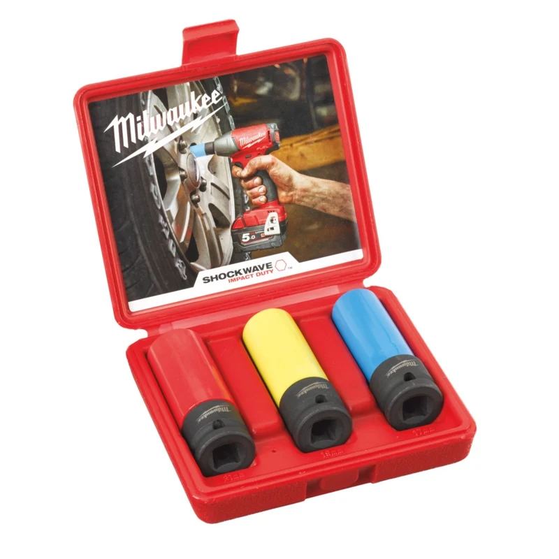 Milwaukee 3-teilig (17, 19, 21 mm) SHOCKWAVE 1/2" Schlagnuss-Set