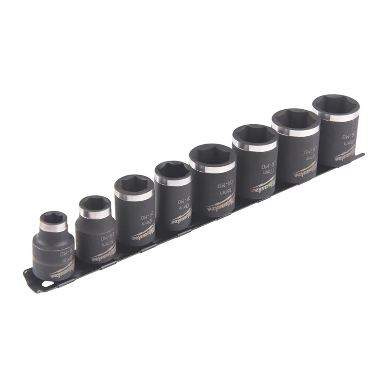 Milwaukee Shockwave Schlagnuss-Set kurz 3/8" sechskant 8 tlg.