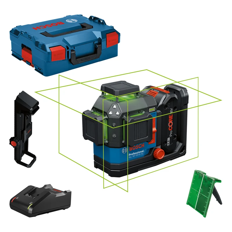 Bosch Professional GLL 18V-120-33 CG Linienlaser (mit 1x 18V 4Ah ProCore Akku und Lader in L-Boxx 136)