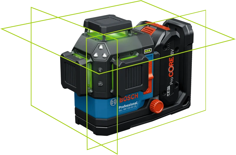 Bosch Professional GLL 18V-120-33 CG Linienlaser (mit 1x 18V 4Ah ProCore Akku und Lader in L-Boxx 136)
