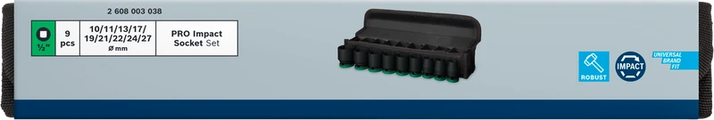 Bosch PRO Impact Socket Steckschlüsseleinsatz (1/2" in Tasche 9 tlg.)