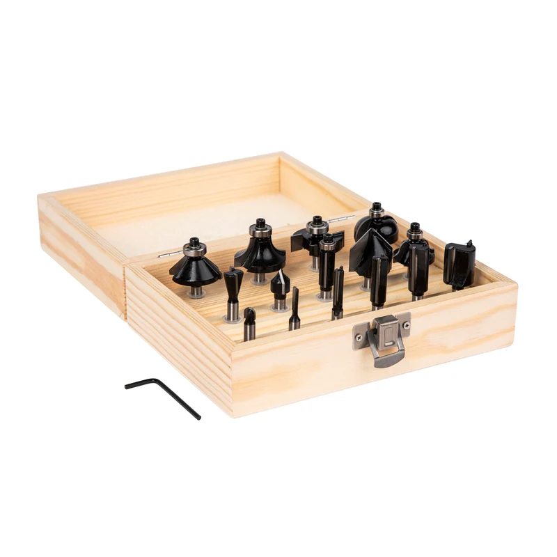 15-tlg. Fräsersatz mit 6 mm Schaft