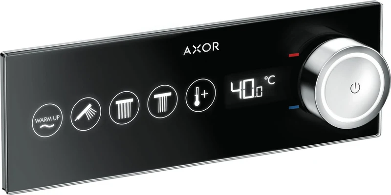 Hansgrohe RainPad Fertigset für 3 Verbraucher – TouchScreen mit LED-Anzeige, schwarz/chrom