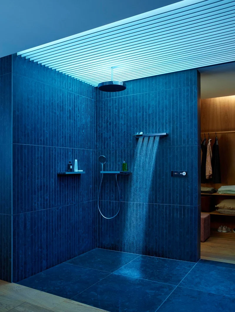 Hansgrohe RainPad Fertigset für 3 Verbraucher – TouchScreen mit LED-Anzeige, schwarz/chrom