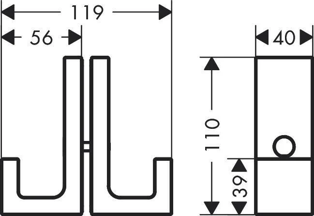 AXOR Universal Duschtürgriff polished nickel – verdeckte Befestigung für Glas 6–12 mm
