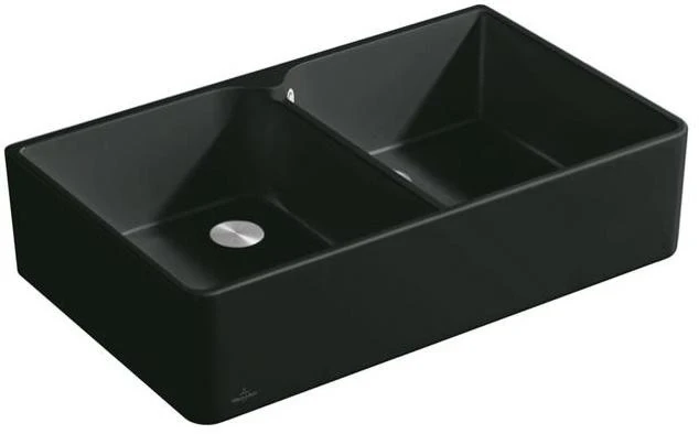 Villeroy & Boch Spülstein 90 X Doppelbecken Keramik Ebony CeramicPlus 900 mm