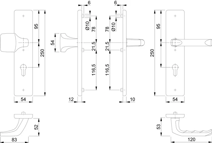 HOPPE Schutzgarnitur London 61G/2221/2210/113 Aluminium F2 ( 3000209034 )