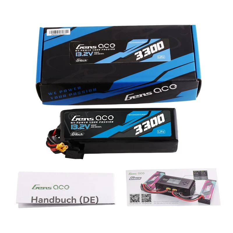 Gens Ace Mini G-Tech 3300mAh 13,2V 4S 20C Li-Fe-Akku mit XT30 für Empfänger