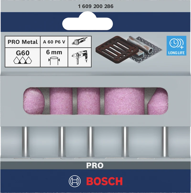 Bosch PRO Steel Schleifstiftset mit (6 mm Aufnahmeschaft K60 5 tlg.)