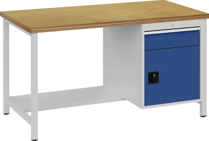 BEDRUNKA+HIRTH Werkbank signalblau, RAL 5005 lichtgrau, RAL 7035 B1500xH859xT750 mm ( 9000426060 )