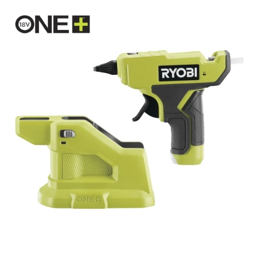 RYOBI RGLM18-0 Akku-Heißklebepistole mit Basis-Station und Abtropfschale (5133005001)