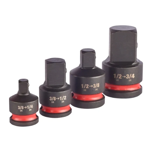 Milwaukee Shockwave Schlagnuss Adapter Set 3/8" & 1/2" vierkant 4 tlg.