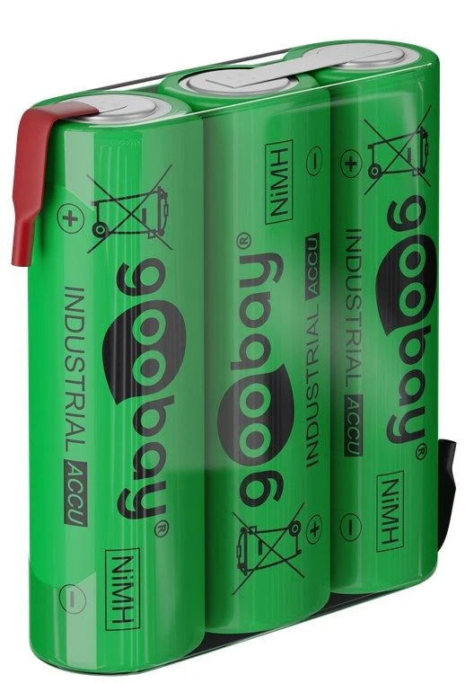 Goobay 3x AA (Mignon) - 2100 mAh - Lötfahne Z-Form, Nickel-Metallhydrid Akku (NiMH), 3,6 V