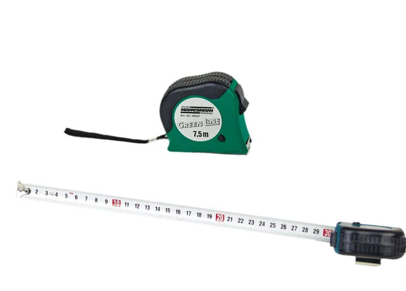 Bandmass 7,5 m x 25 mm, Gehäuse grün/schwarz