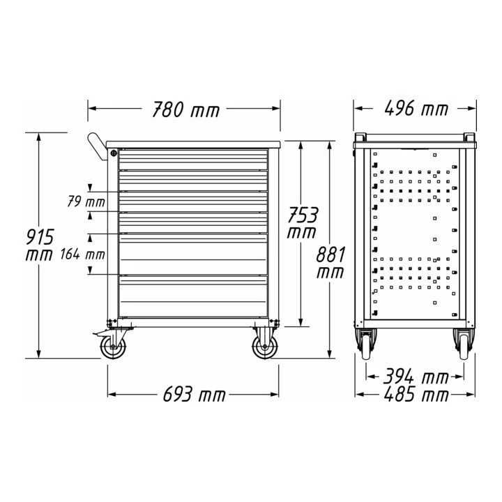 HAZET Werkzeugwagen 177 B780xT498xH915mm ( 4000871133 )