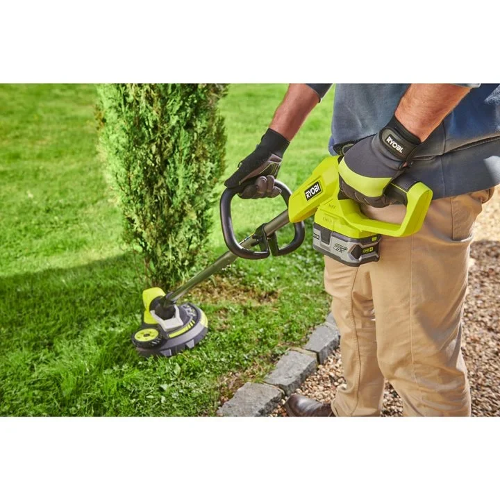 RYOBI RY18LT33A-0 Akku-Rasentrimmer 33 cm Schnittbreite (mit Radführung, 1x Fadenspule, ohne Akku/Lader im Karton)