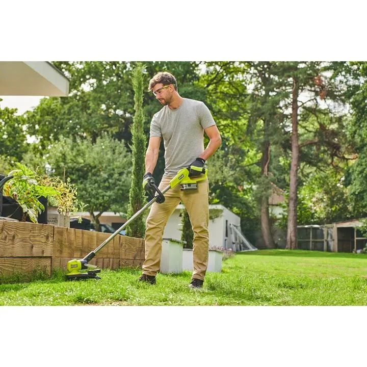RYOBI RY18LT33A-0 Akku-Rasentrimmer 33 cm Schnittbreite (mit Radführung, 1x Fadenspule, ohne Akku/Lader im Karton)