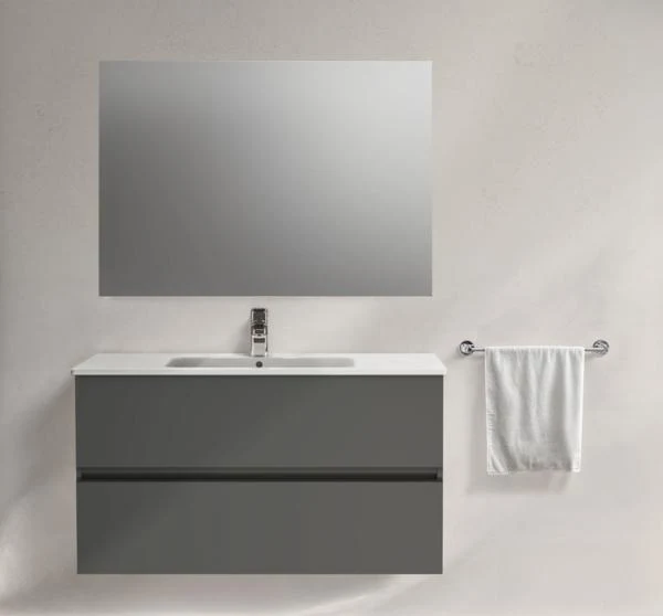 IDEAL STANDARD Möbelpaket Eurovit+ m.WT 101cm Weiß u.Schrank 100cm
