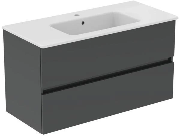 IDEAL STANDARD Möbelpaket Eurovit+ m.WT 101cm Weiß u.Schrank 100cm