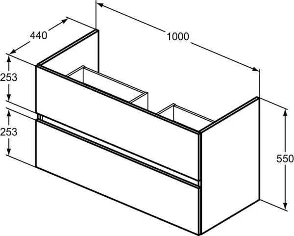 IDEAL STANDARD Möbelpaket Eurovit+ m.WT 101cm Weiß u.Schrank 100cm