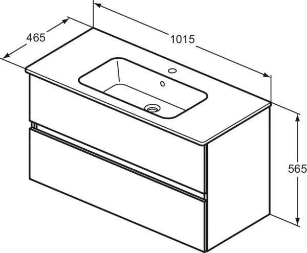 IDEAL STANDARD Möbelpaket Eurovit+ m.WT 101cm Weiß u.Schrank 100cm