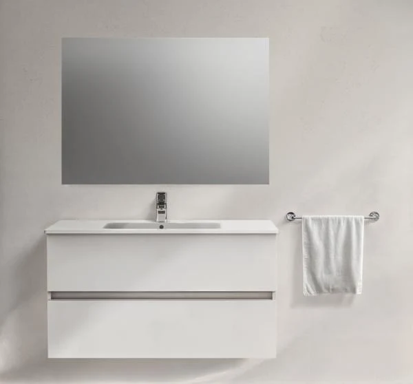 IDEAL STANDARD Möbelpaket Eurovit+ m.WT 101cm Weiß u.Schrank 100cm