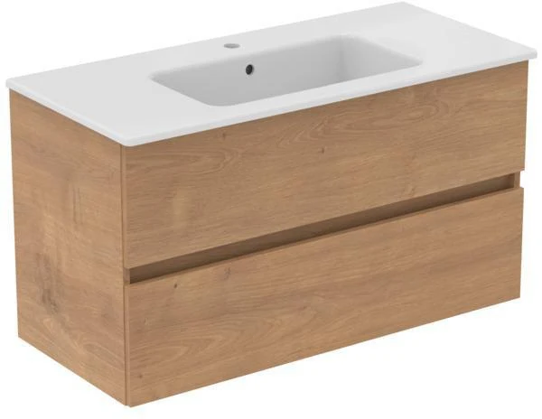 IDEAL STANDARD Möbelpaket Eurovit+ m.WT 101cm Weiß u.Schrank 100cm