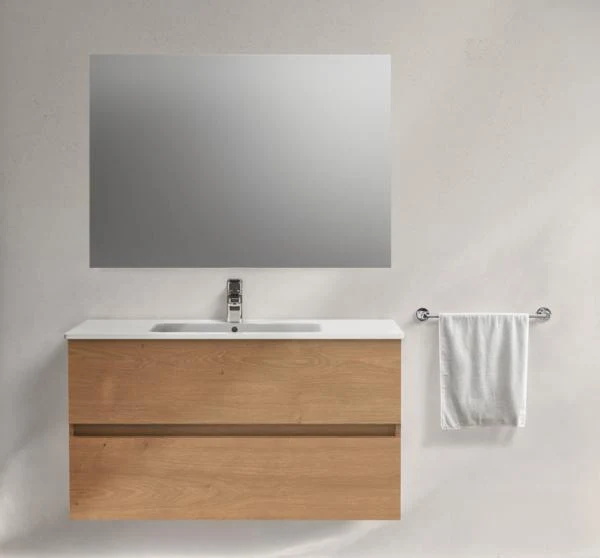 IDEAL STANDARD Möbelpaket Eurovit+ m.WT 101cm Weiß u.Schrank 100cm