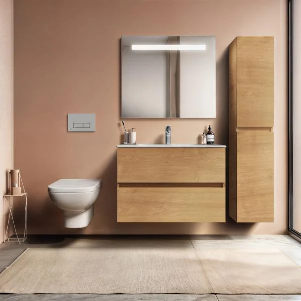 IDEAL STANDARD Möbelpaket Eurovit+ m.WT 101cm Weiß u.Schrank 100cm