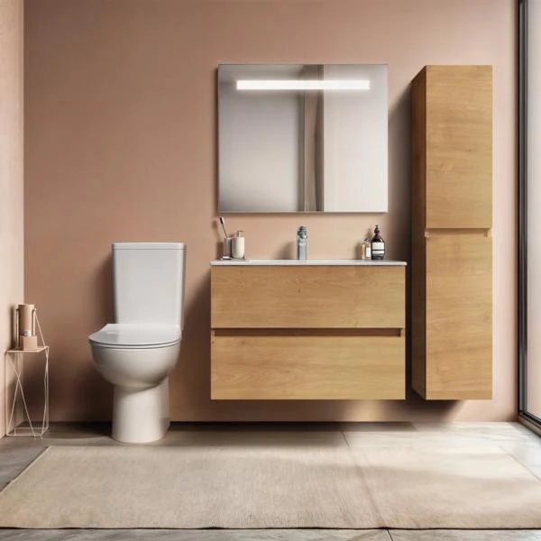 IDEAL STANDARD Möbelpaket Eurovit+ m.WT 101cm Weiß u.Schrank 100cm