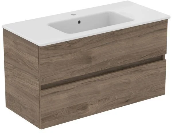 IDEAL STANDARD Möbelpaket Eurovit+ m.WT 101cm Weiß u.Schrank 100cm
