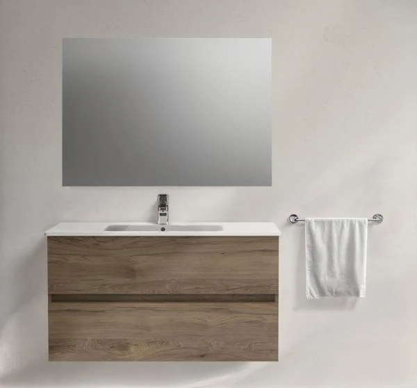 IDEAL STANDARD Möbelpaket Eurovit+ m.WT 101cm Weiß u.Schrank 100cm