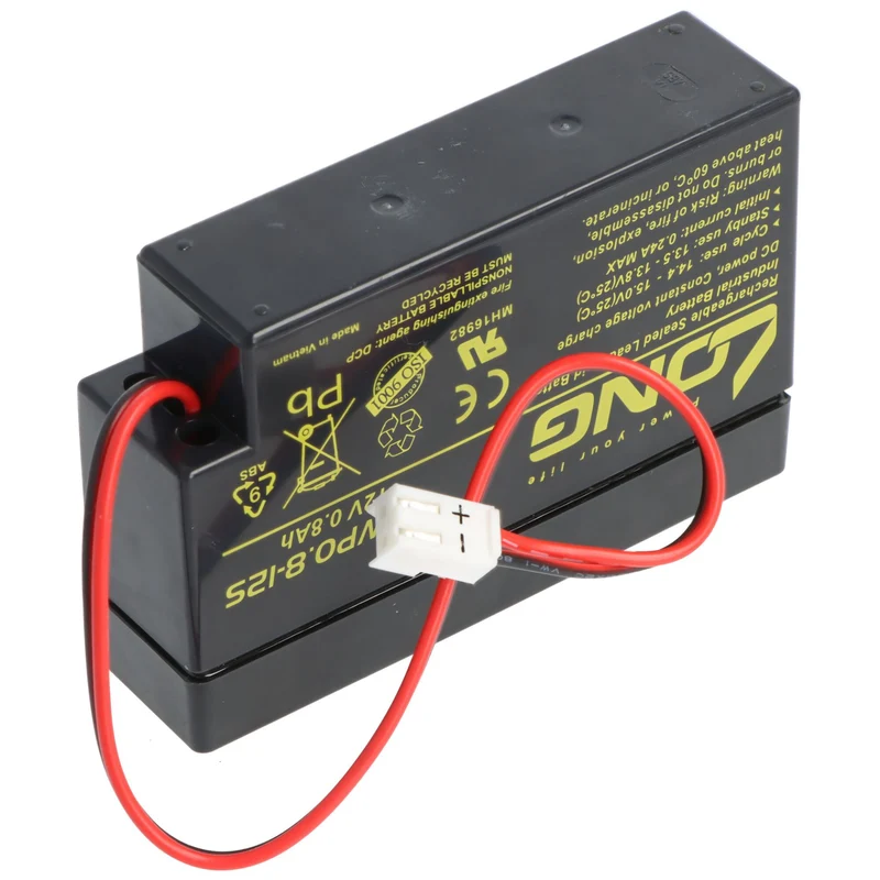 Kung Long WP0.8-12 Blei-Vlies-Akku, 12Volt, 0,8Ah mit JST Stecker