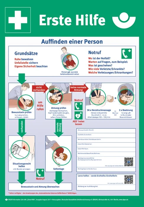 Erste-Hilfe-Plan nach DGUV Information 204-001 L410xB590 mm Kunststoff ( 9000477697 )