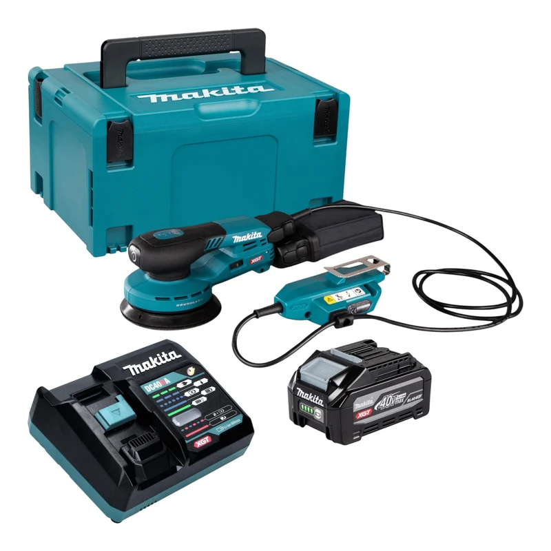 Makita BO 001 CGU101 Akku Exzenterschleifer 40 V max. 125 mm 5,0 mm Hub Brushless + 1x Akku 4,0 Ah + Ladegerät + Makpac