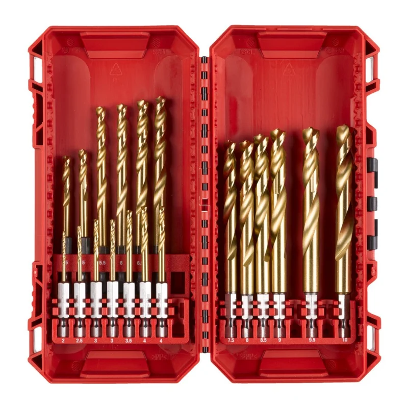 Milwaukee Metallbohrer SWave HSS-G TiN 1/4"Hex Set in Packout Kassette 19 tlg
